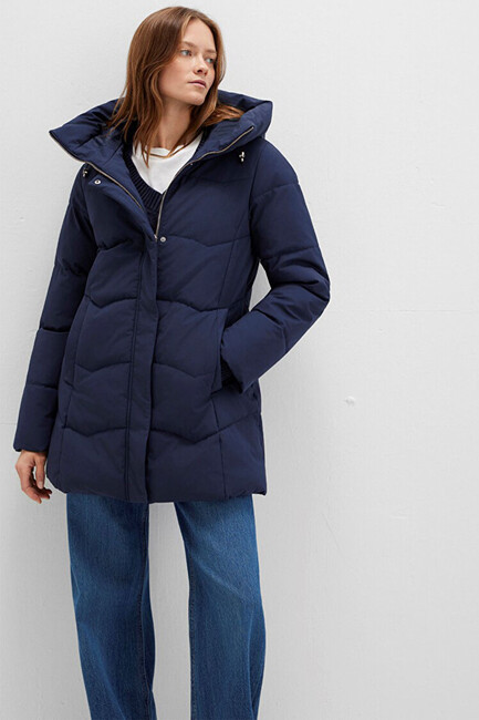 Kadın Kapüşonlu MONT 1110439-83699 Lacivert (2)