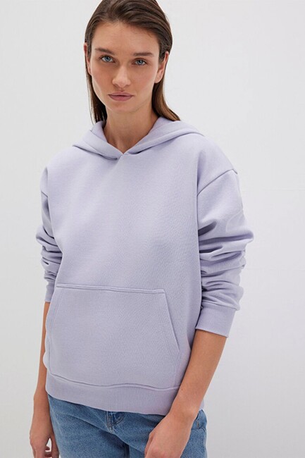 Kadın Kapüşonlu Sweat 167299-70531 Mor - Thumbnail