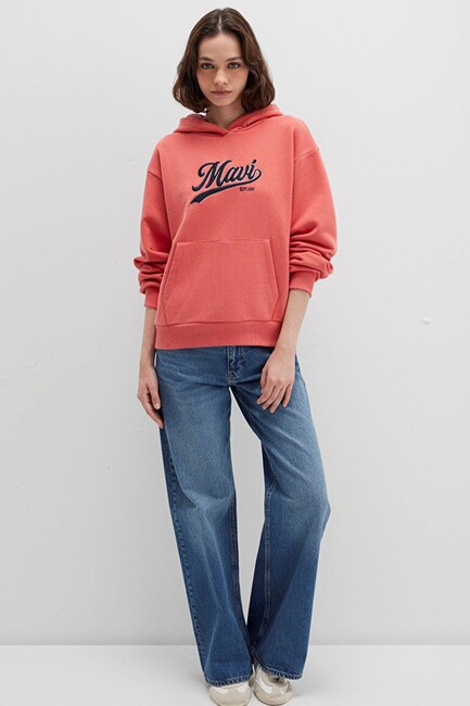 Kadın Kapüşonlu Sweat 1S10420-71076 Turuncu - Thumbnail