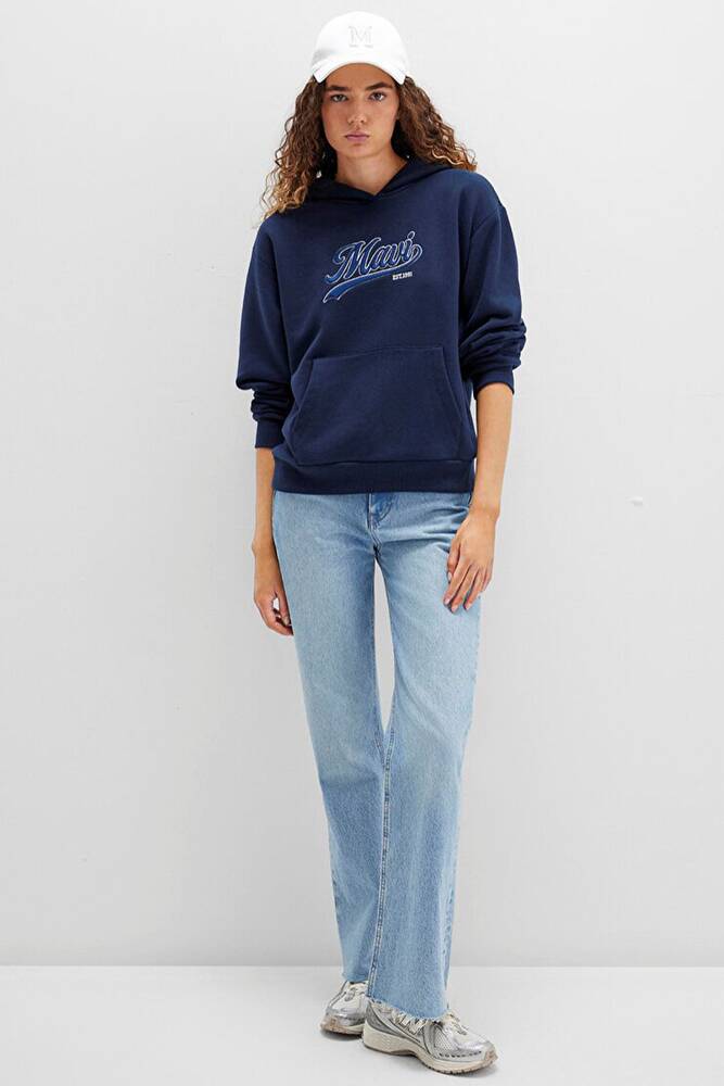 Kadın Kapüşonlu Sweat 1S10420-82318 Lacivert 