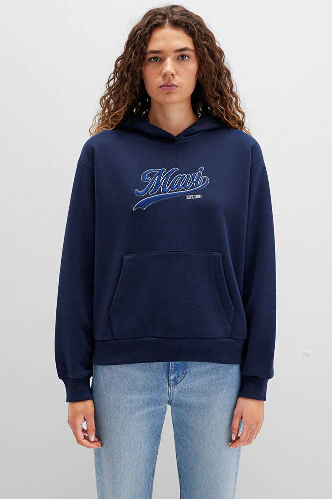Kadın Kapüşonlu Sweat 1S10420-82318 Lacivert 