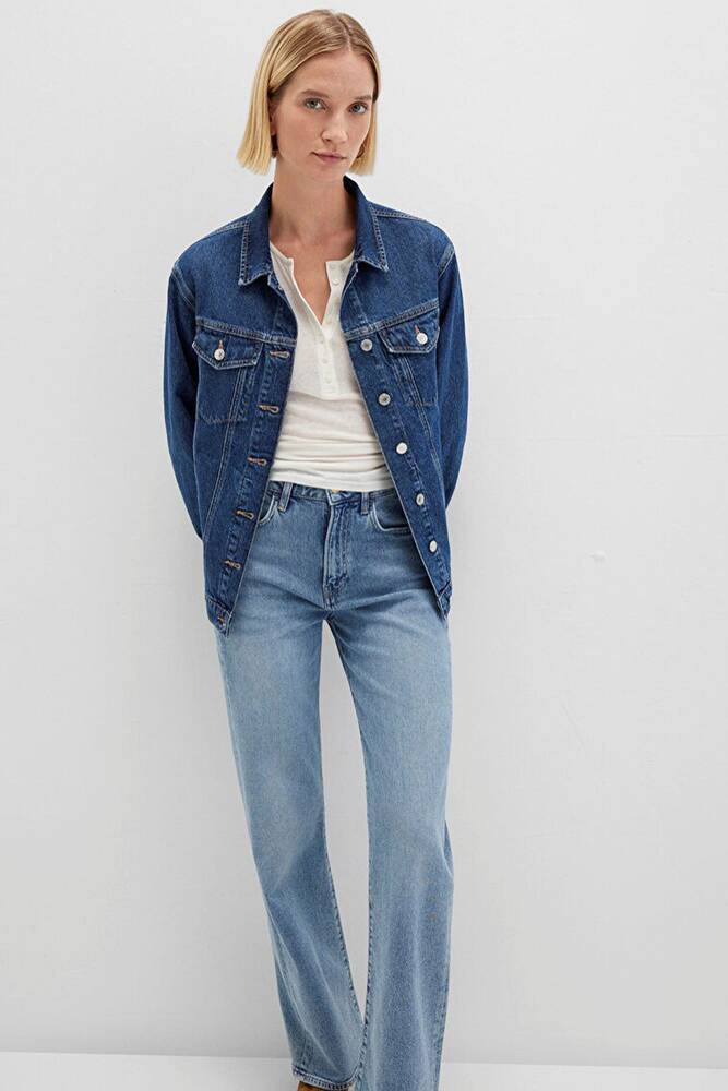 Kadın Karla 90's Denim Ceket 110154-91001 Mavi 