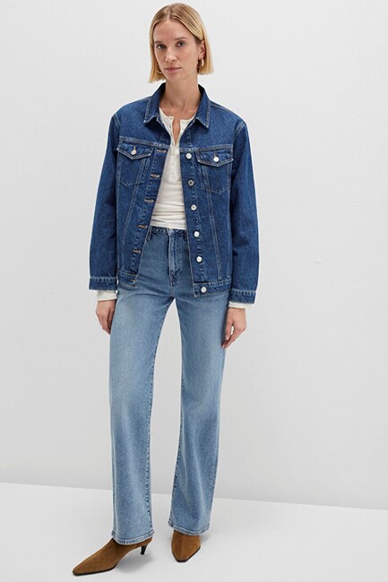 Kadın Karla 90's Denim Ceket 110154-91001 Mavi - Thumbnail