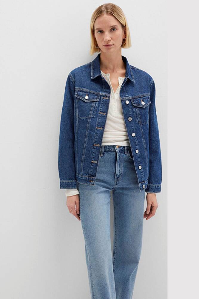 Kadın Karla 90's Denim Ceket 110154-91001 Mavi 