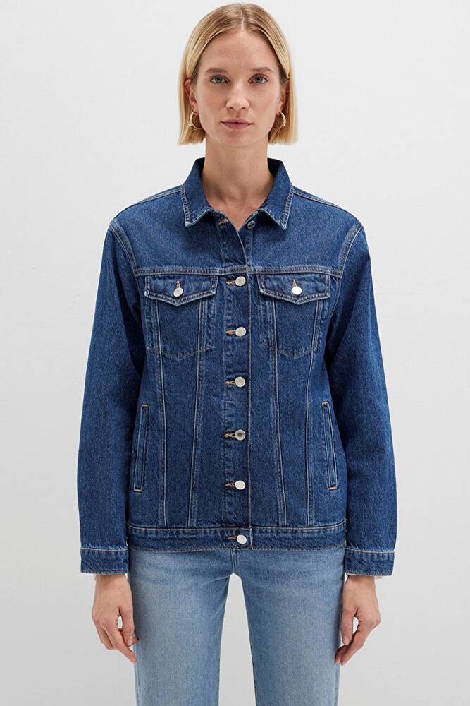 Kadın Karla 90's Denim Ceket 110154-91001 Mavi 