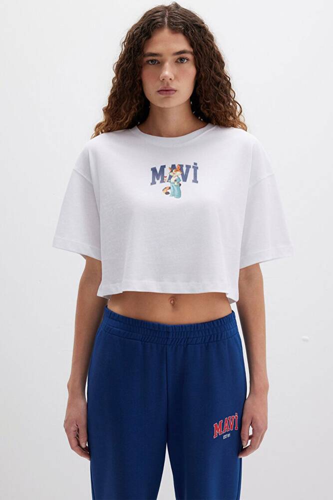Kadın Kedi Logo Baskılı Tişört 1613284-620 Beyaz 