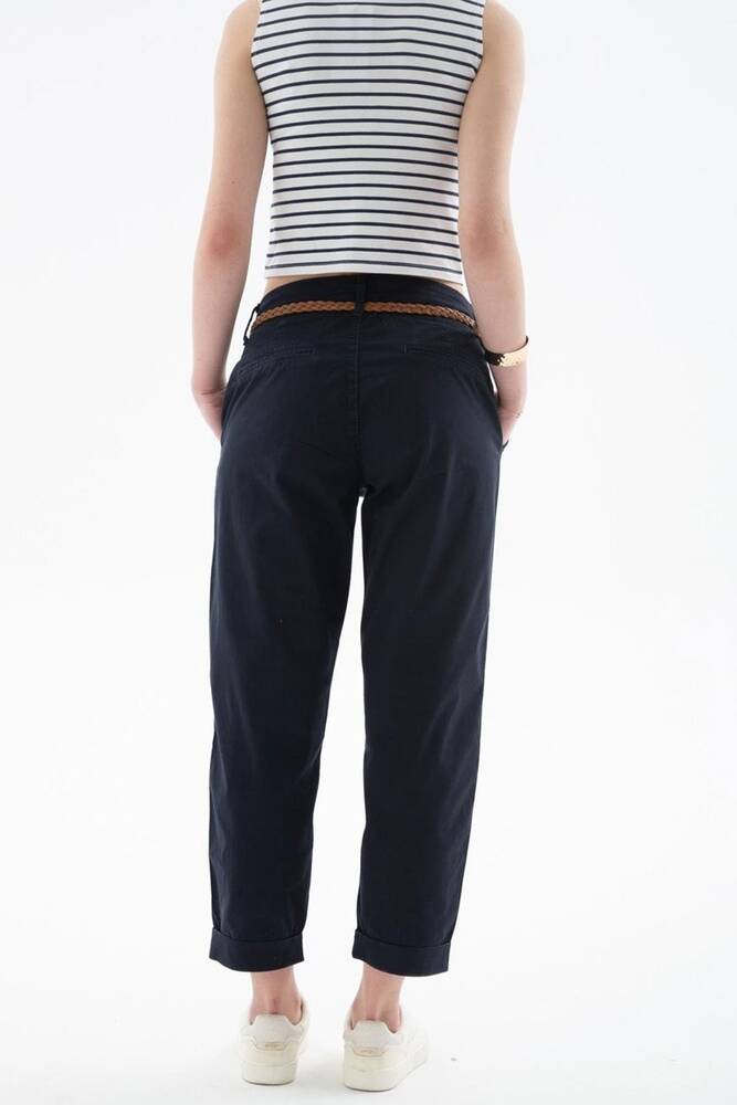 Kadın Kemerli Pantolon 25Y0107K1 Lacivert 