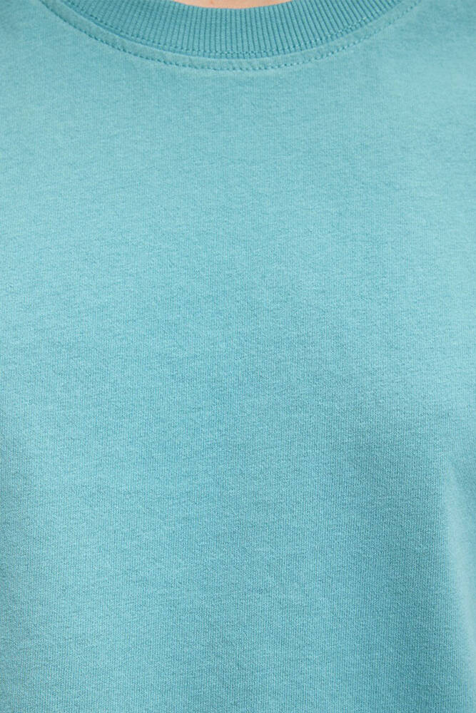 Kadın Kısa Kol Crop Tişört 1611644-71823 Mavi 