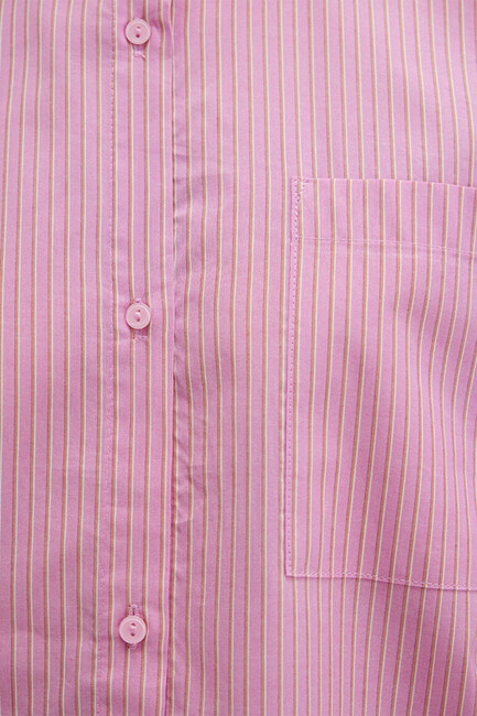 Kadın Kısa Kollu Gömlek 1211102-81464 Pembe - Thumbnail
