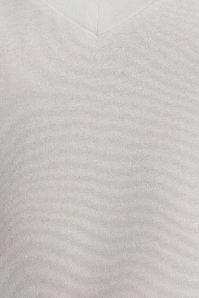 Kadın Kısa Kollu Modelli Penye 1613318-70057 Beyaz 
