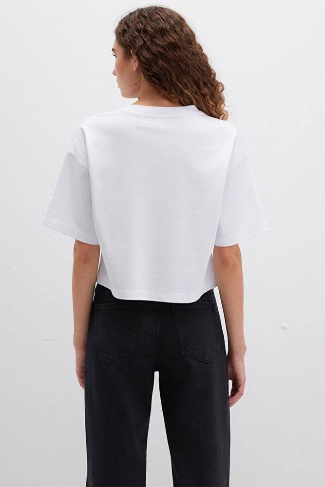 Kadın Köpek Baskılı Tişört 1613628-620 Beyaz 