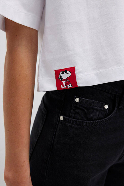 Kadın Köpek Baskılı Tişört 1613628-620 Beyaz - Thumbnail