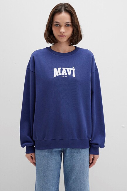 Kadın Logo Baskılı Sweat 1S10372-70498 Lacivert (3)