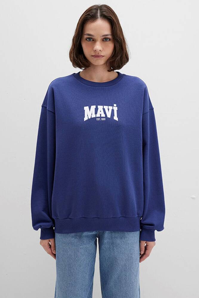 Kadın Logo Baskılı Sweat 1S10372-70498 Lacivert 