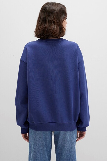 Kadın Logo Baskılı Sweat 1S10372-70498 Lacivert - Thumbnail