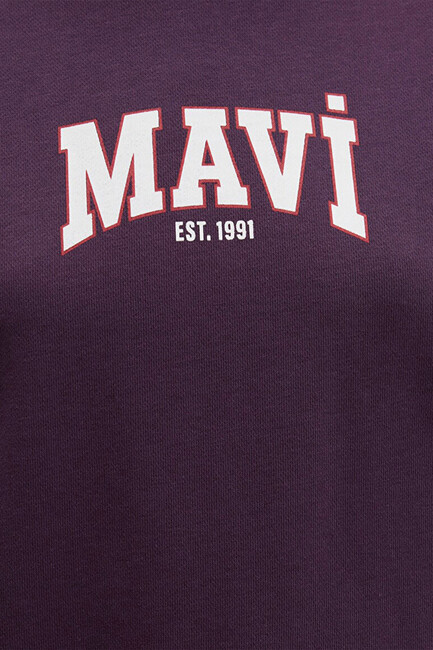 Kadın Logo Baskılı Sweat 1S10372-70635 Mor - Thumbnail