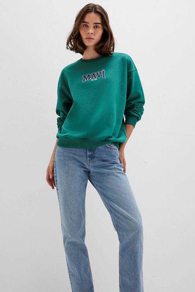 Kadın Logo Baskılı Sweat 1S10372-71918 Yeşil 