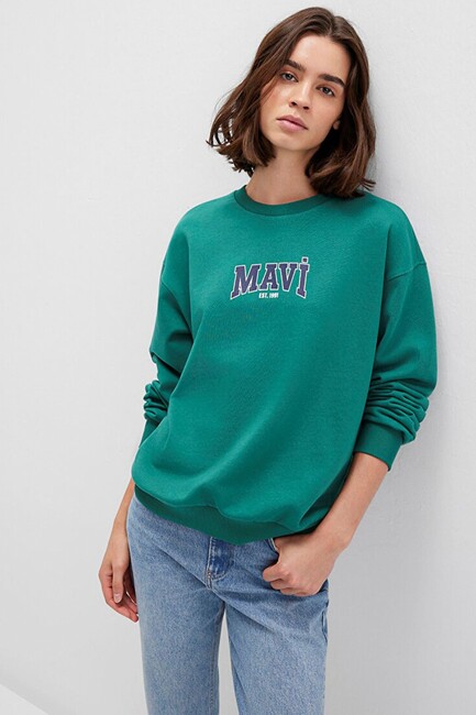 Kadın Logo Baskılı Sweat 1S10372-71918 Yeşil (2)