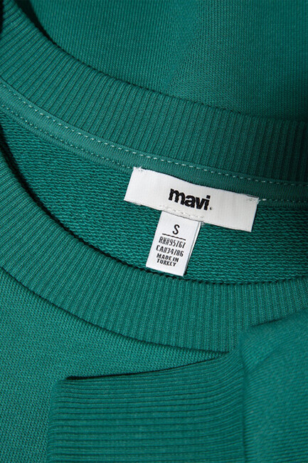 Kadın Logo Baskılı Sweat 1S10372-71918 Yeşil - Thumbnail