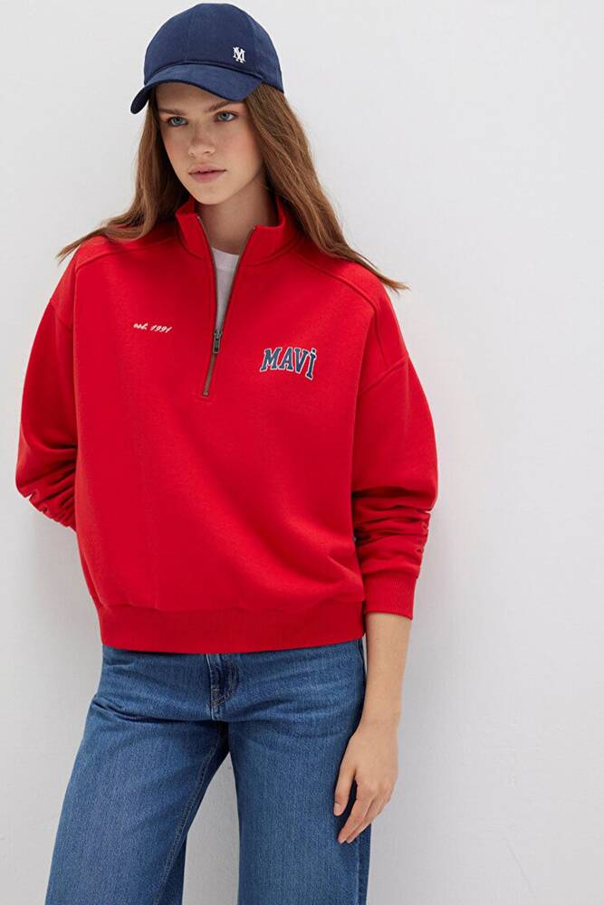 Kadın Logo Baskılı Sweat 1S10373-90742 Kırmızı 