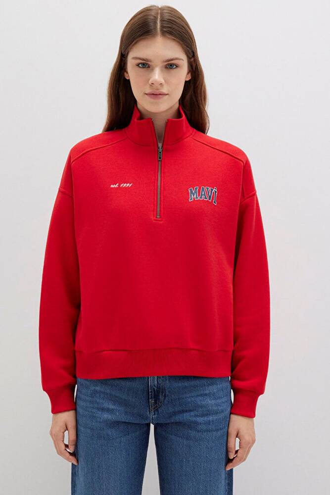 Kadın Logo Baskılı Sweat 1S10373-90742 Kırmızı 