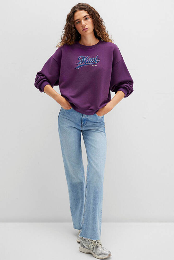 Kadın Logo Baskılı Sweat 1S10419-70679 Mor 