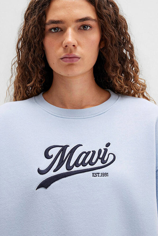Kadın Logo Baskılı Sweat 1S10419-70813 Mavi 