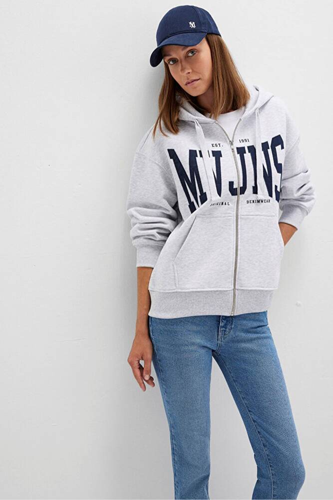 Kadın Logo Baskılı Sweat 1S10421-80196 Gri 