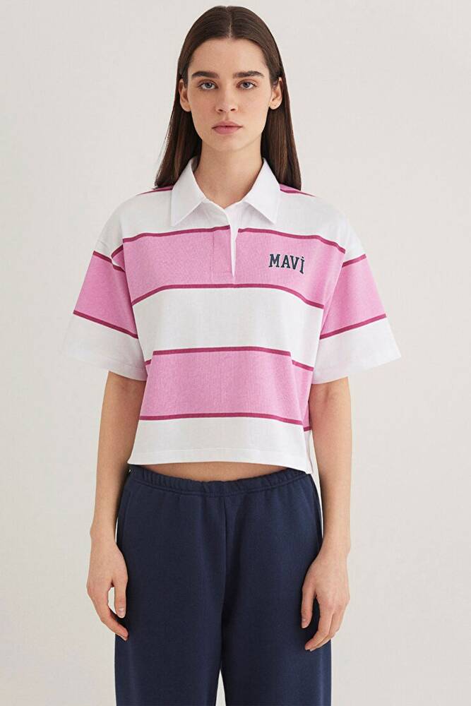 Kadın Logo Polo Tişört 1613005-89359 Beyaz 