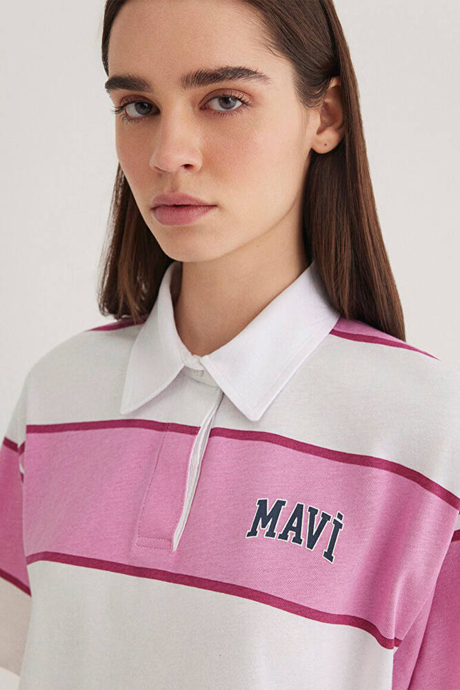 Kadın Logo Polo Tişört 1613005-89359 Beyaz 