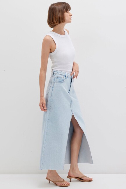Kadın Loren Denim Etek 1310532-89682 Mavi - Thumbnail