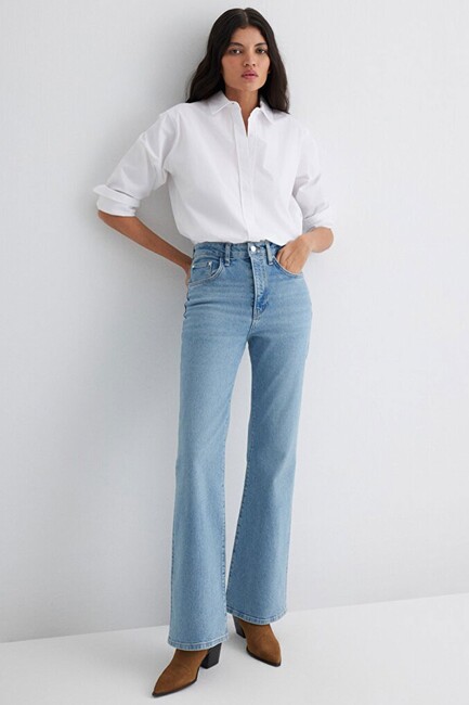 Kadın Los Angeles Premium Jean Pantolon 1010349-90442 Mavi - Thumbnail