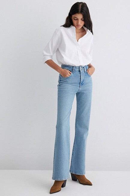 Kadın Los Angeles Premium Jean Pantolon 1010349-90442 Mavi - Thumbnail