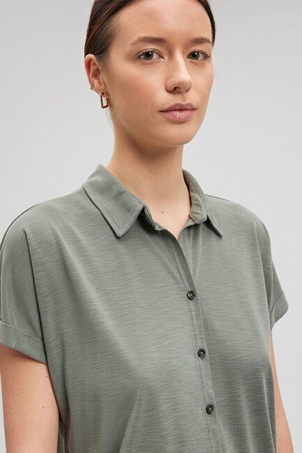 Kadın Lux Touch Modal Tişört 168081-80697 Haki - Thumbnail