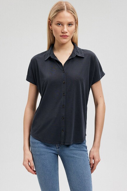 Kadın Lux Touch Modal Tişört 168081-900 Siyah - Thumbnail