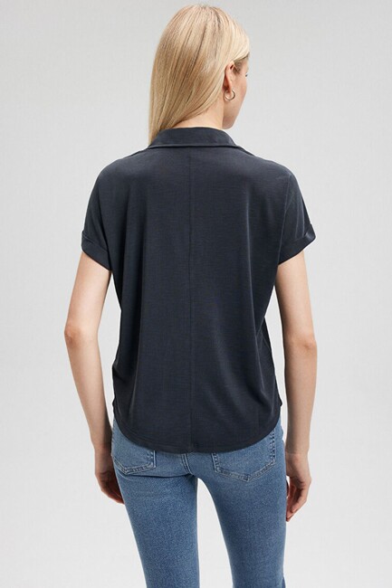 Kadın Lux Touch Modal Tişört 168081-900 Siyah - Thumbnail