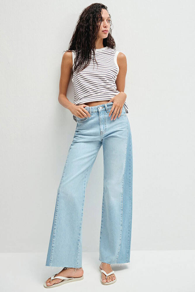 Kadın Malibu Blocking Jean Pantolon 1010152-88986 Mavi 