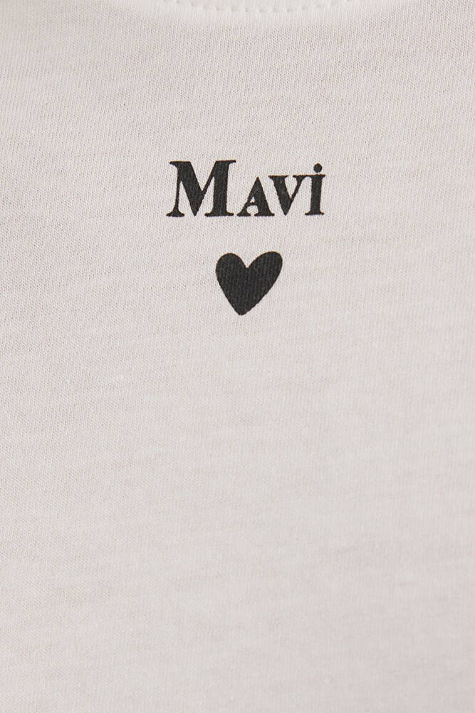 Kadın Mavi Baskılı Tişört 1601185-33389 Beyaz 