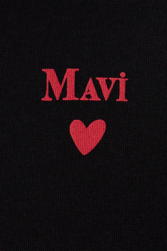 Kadın Mavi Baskılı Tişört 1601185-900 Siyah 