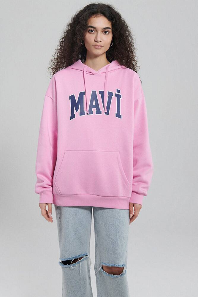Kadın Mavi Logo Baskılı Sweat 1600361-71038 Pembe 