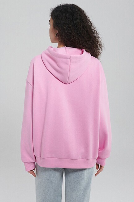 Kadın Mavi Logo Baskılı Sweat 1600361-71038 Pembe - Thumbnail
