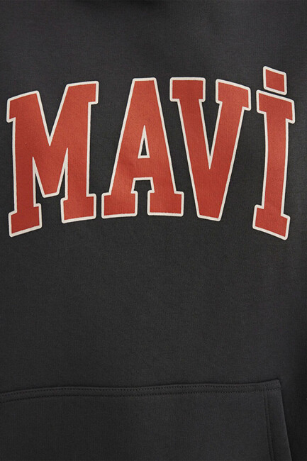 Kadın Mavi Logo Kapüşonlu Sweat 1600361-80106 Gri - Thumbnail