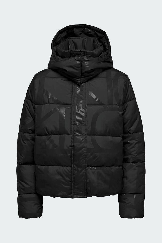 Kadın Mercedes Aop Puffer Ceket 15326045 Siyah 