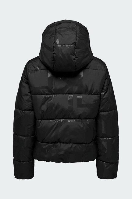 Kadın Mercedes Aop Puffer Ceket 15326045 Siyah (2)