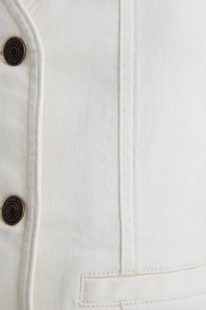 Kadın Merlin Denim Yelek 1110265-89157 Beyaz 