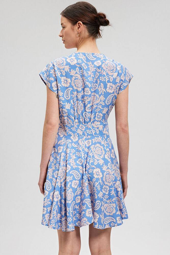 Kadın Mini Dokuma Elbise 1310338-87014 Mavi 