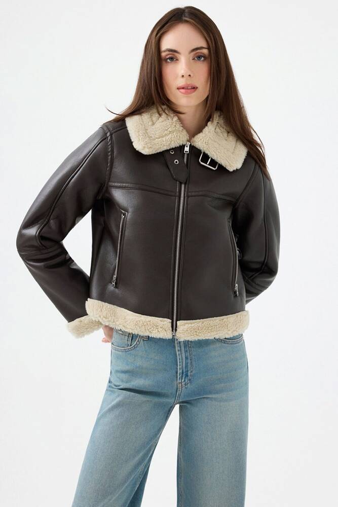 Kadın Mont LF2040673 Kahve 