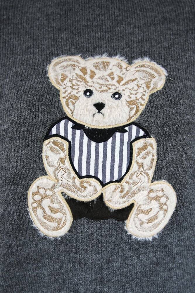 Kadın Nakışlı Kazak 25K0314K1 Gri  Kadın Nakışlı Kazak 25K0314K1 Gri