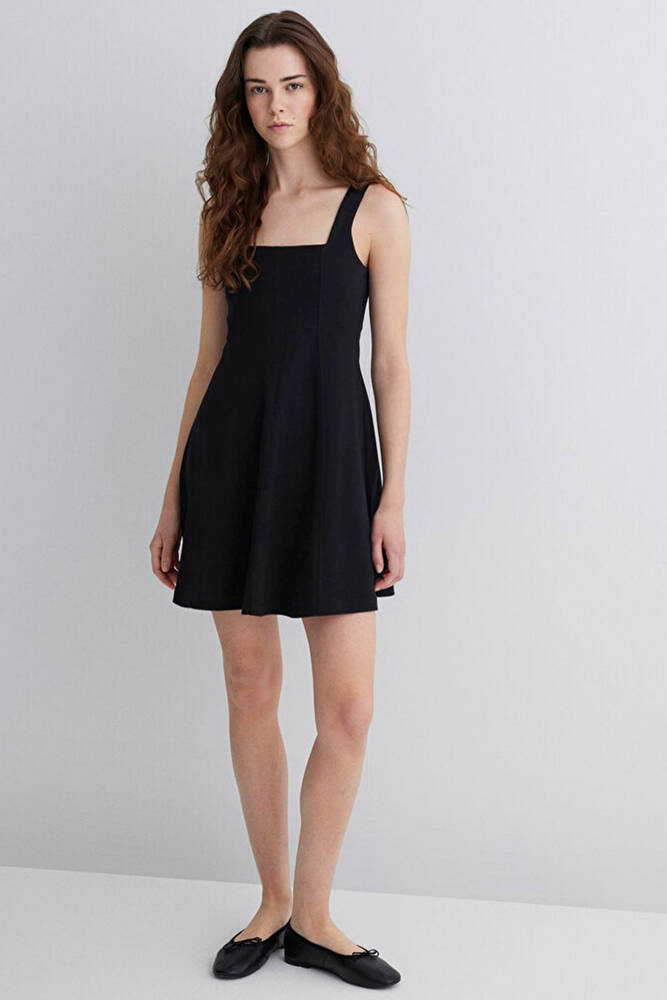Kadın Örme Mini Elbise 1310679-900 Siyah 