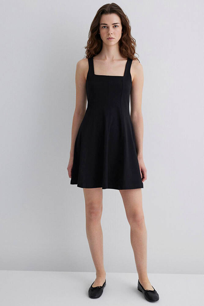 Kadın Örme Mini Elbise 1310679-900 Siyah 